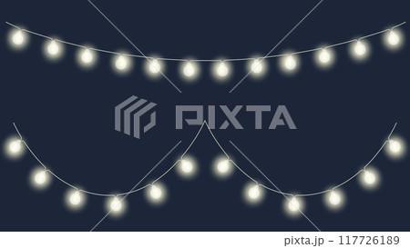 丸い電球のクリスマスライト、電飾のセット 丸い電球のクリスマスライト、電飾のセット 117726189