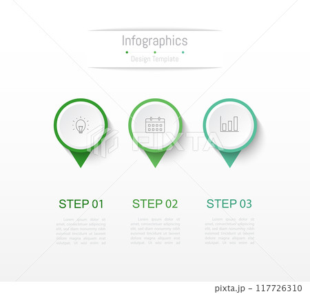 Infographic 3 options design elements for your business data. Vector Illustration. Infographic 3 options design elements for your business data. Vector Illustration. 117726310