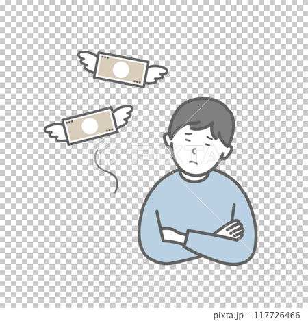 Illustration of money flying away 117726466