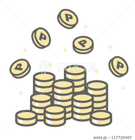 ポイント(コイン)が増えるイメージのイラスト ポイント(コイン)が増えるイメージのイラスト 117726487