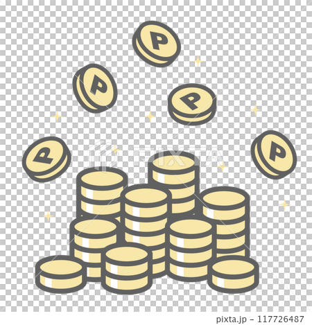 Illustration of increasing points (coins) 117726487