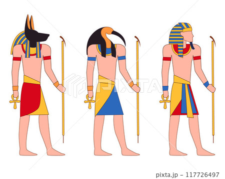 Egyptian God Goddess Deities afterworld ancient Egypt Anubis Thoth Pharaoh symbol jackal ibis bird dog head design illustration Egyptian God Goddess Deities afterworld ancient Egypt Anubis Thoth Pharaoh symbol jackal ibis bird dog head design illustration 117726497