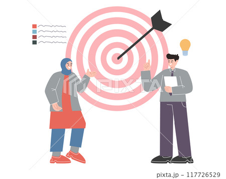 focusing target aiming ambition idea improve manage development team work design icon illustration focusing target aiming ambition idea improve manage development team work design icon illustration 117726529