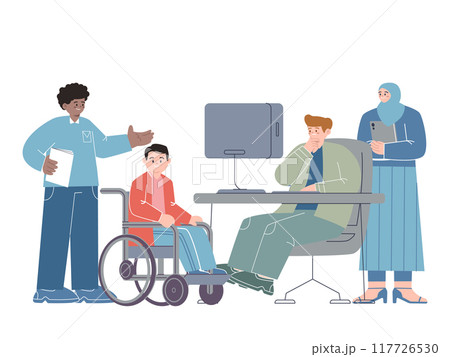 diversity in a workplace participation equal respect each other make harmony tolerance multicultural design icon illustration diversity in a workplace participation equal respect each other make harmony tolerance multicultural design icon illustration 117726530