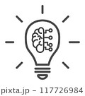 Artificial intelligence icon. Vector illustration. Symbol of innovation, engineering, idea, editable stroke, pixel perfect 117726984