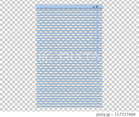 開いたブラインド　水色 117727998