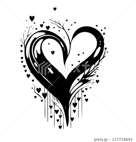 water color Heart love valentine illustration draw water color Heart love valentine illustration draw 117728693