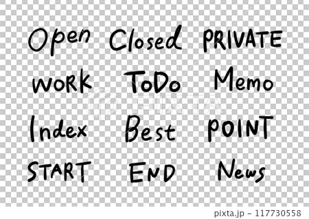 一組簡單的手繪字母 一組簡單的手繪字母 117730558