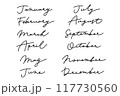 シンプルな筆記体手書きの月monthセット 117730560