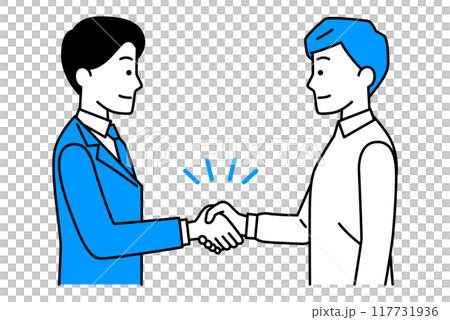 穿著西裝和襯衫的男士握手 117731936