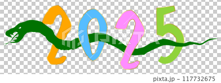 Snake New Year's card Zodiac icon Snake New Year's card Zodiac icon 117732675