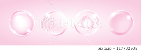 Collagen serum, water drops of liquid on pink background. pink collagen serum bubbles. beauty product, moisture. skin care cosmetic hydration spots solution. vector design. Collagen serum, water drops of liquid on pink background. pink collagen serum bubbles. beauty product, moisture. skin care cosmetic hydration spots solution. vector design. 117732938