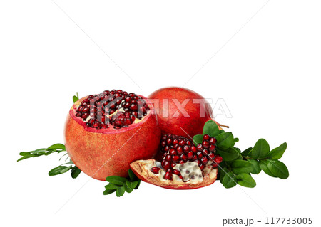 PNG,Juicy pomegranate, isolated on white background 117733005
