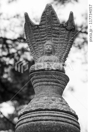 Stone Buddha statue located in park near the Gumyeongsa Temple. Busan 117734057