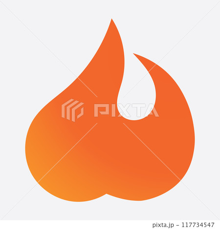 icon logo flame on earth 117734547