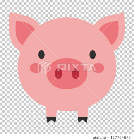 Cute pink pig face illustration Cute pink pig face illustration 117734676