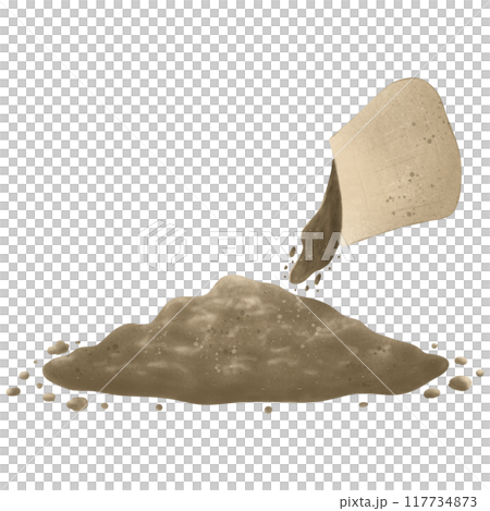 Illustration of garden, hand drawing set of soil, sprout, garden, clay 117734873