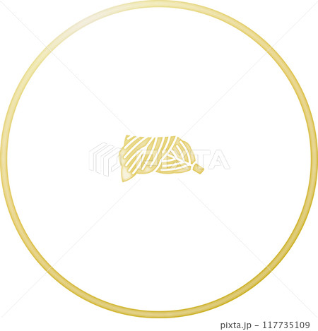 家紋 糸輪に豆折れ柏【金色】 家紋 糸輪に豆折れ柏【金色】 117735109