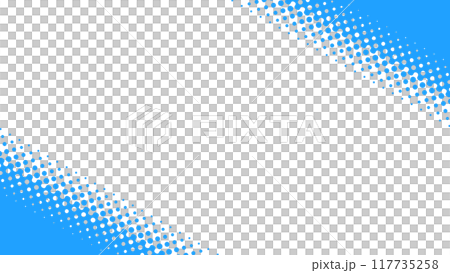 Blue halftone corner decoration 16:9 117735258