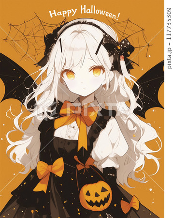 ハロウィンコスプレ　小悪魔風コスプレのかわいい女の子 117735309