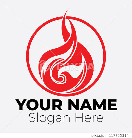 Flame logo design template illustration. Flame logo design template illustration. 117735314