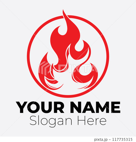 Flame logo design template illustration. 117735315