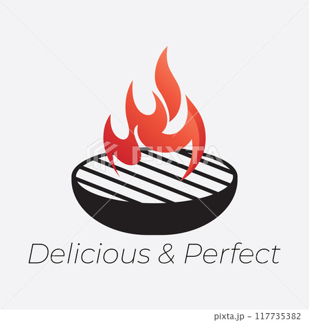 barbecue logo design template illustration. 117735382