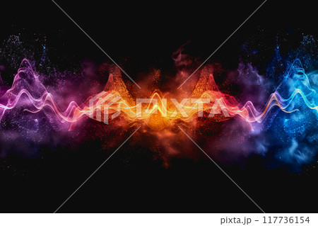 digital matrix data waveform on music dynamic wave abstract concept. digital matrix data waveform on music dynamic wave abstract concept. 117736154