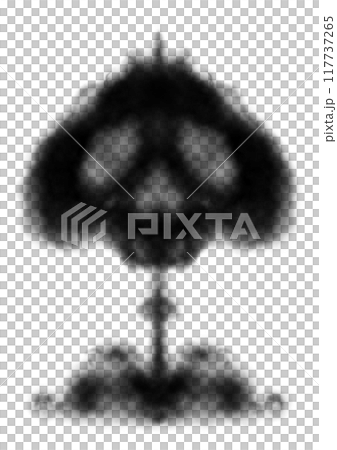 Skull-shaped black smoke rising 117737265