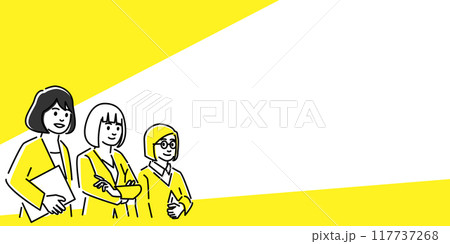 ビジネスパーソン女性3人のイラスト素材 ビジネスパーソン女性3人のイラスト素材 117737268
