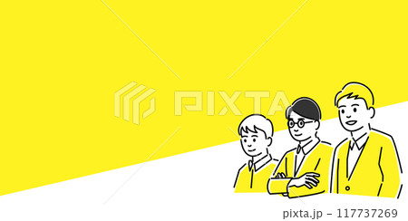 ビジネスパーソン男性3人のイラスト素材 117737269