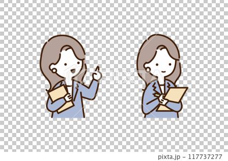 Saleswoman holding a file 117737277