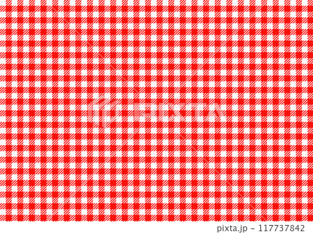 赤色のシェパードチェックの背景素材（太め） 117737842