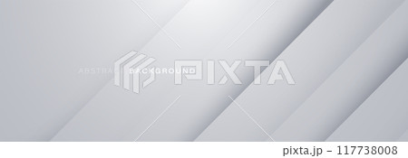 Abstract white and grey geometric shadow light with diagonal geometric lines background. Minimal clean modern banner. illustration Vector 117738008