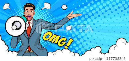 surprise man holding megaphone 103 surprise man holding megaphone 103 117738243
