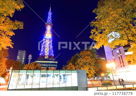 【北海道】札幌テレビ塔の夜景（札幌大通公園） 117738779
