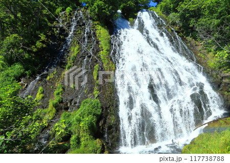 【北海道】快晴の知床のオシンコシンの滝 【北海道】快晴の知床のオシンコシンの滝 117738788