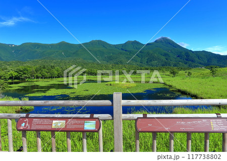 【北海道】晴天下の知床連山と知床五湖 117738802