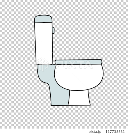 A cartoon toilet with a blue lid and a white seat A cartoon toilet with a blue lid and a white seat 117738881