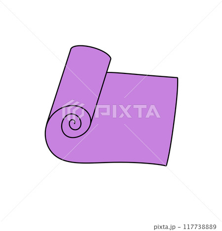 A purple roll of paper is shown on a white background A purple roll of paper is shown on a white background 117738889