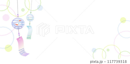 カラフルな風鈴のイラスト背景 117739318