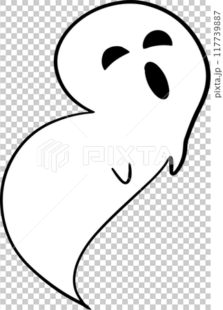 The Ghost drawing image cartoon style for halloween or party concept. 117739887