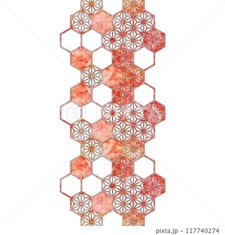 和柄パターン(麻の葉) 117740274