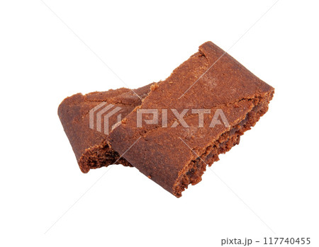 chocolate cacao cookies isolated on the white 117740455