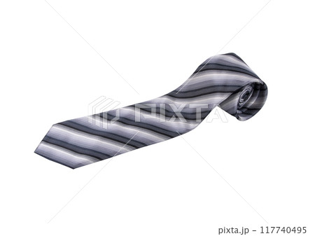 Colorful striped gentlemans tie isolated on the white Colorful striped gentlemans tie isolated on the white 117740495