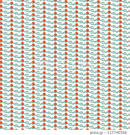 Vector seamless trendy modern brush stokes pattern. Doodle hand drawn waves. Abstract geometric texture 117740588