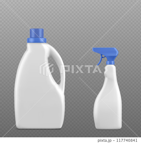White blank plastic detergent bottle mockup 117740841