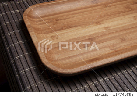 empty wooden dish without food natural empty wooden dish without food natural 117740898
