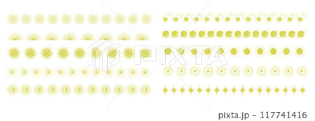 Universe elements borders collection. Bright heavenly childish fantasy decorative dividers 117741416