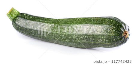Fresh green zucchini isolated on a white backgrond Fresh green zucchini isolated on a white backgrond 117742423